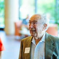 Seymour Padnos with guests at the Engineering Design Project Preview Event